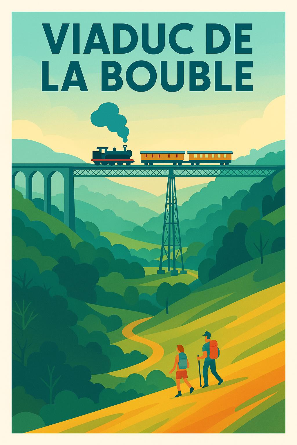 Affiche de Viaduc de la Bouble - L'élégance ferroviaire au cœur de la nature