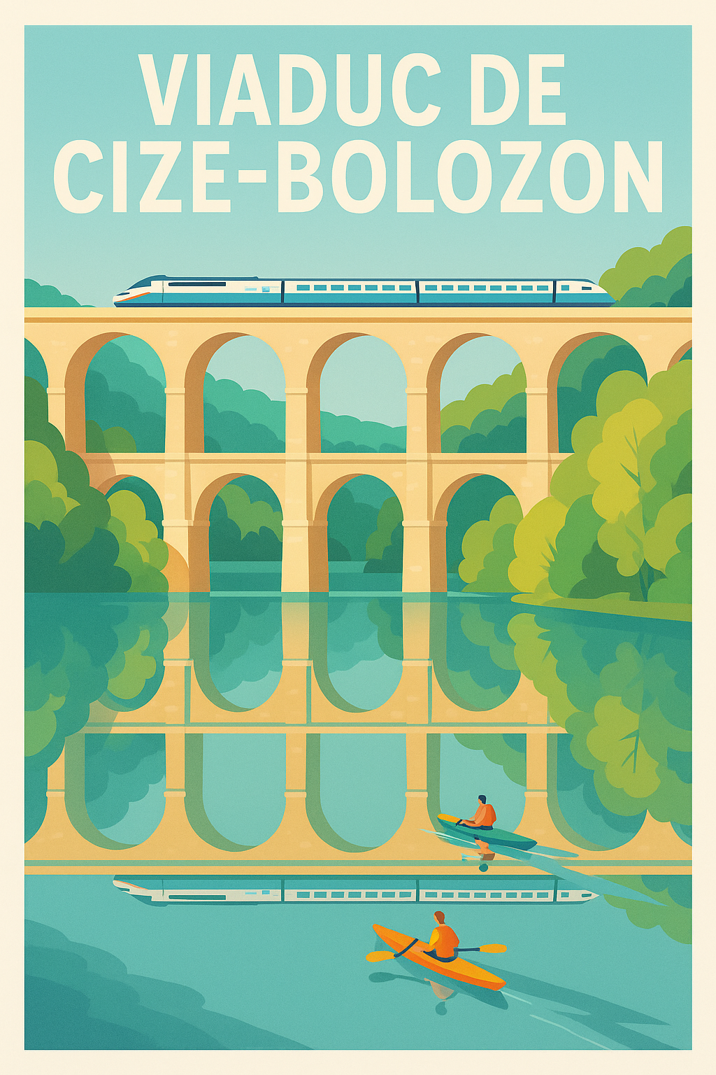 Affiche de Viaduc de Cize-Bolozon - L'élégance architecturale au fil de l'Ain