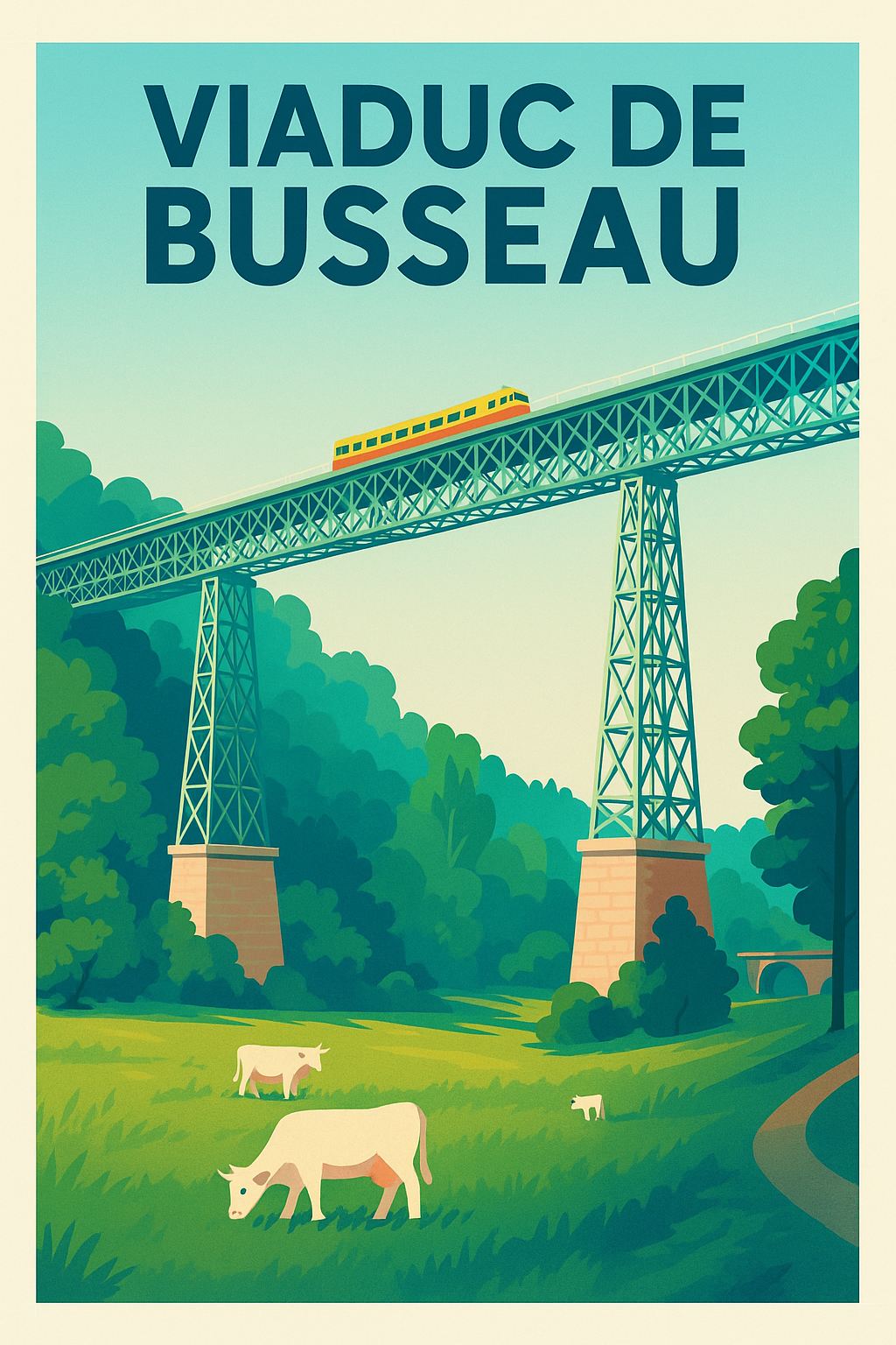 Affiche de Viaduc de Busseau - L'élégance ferroviaire au cœur de la Creuse