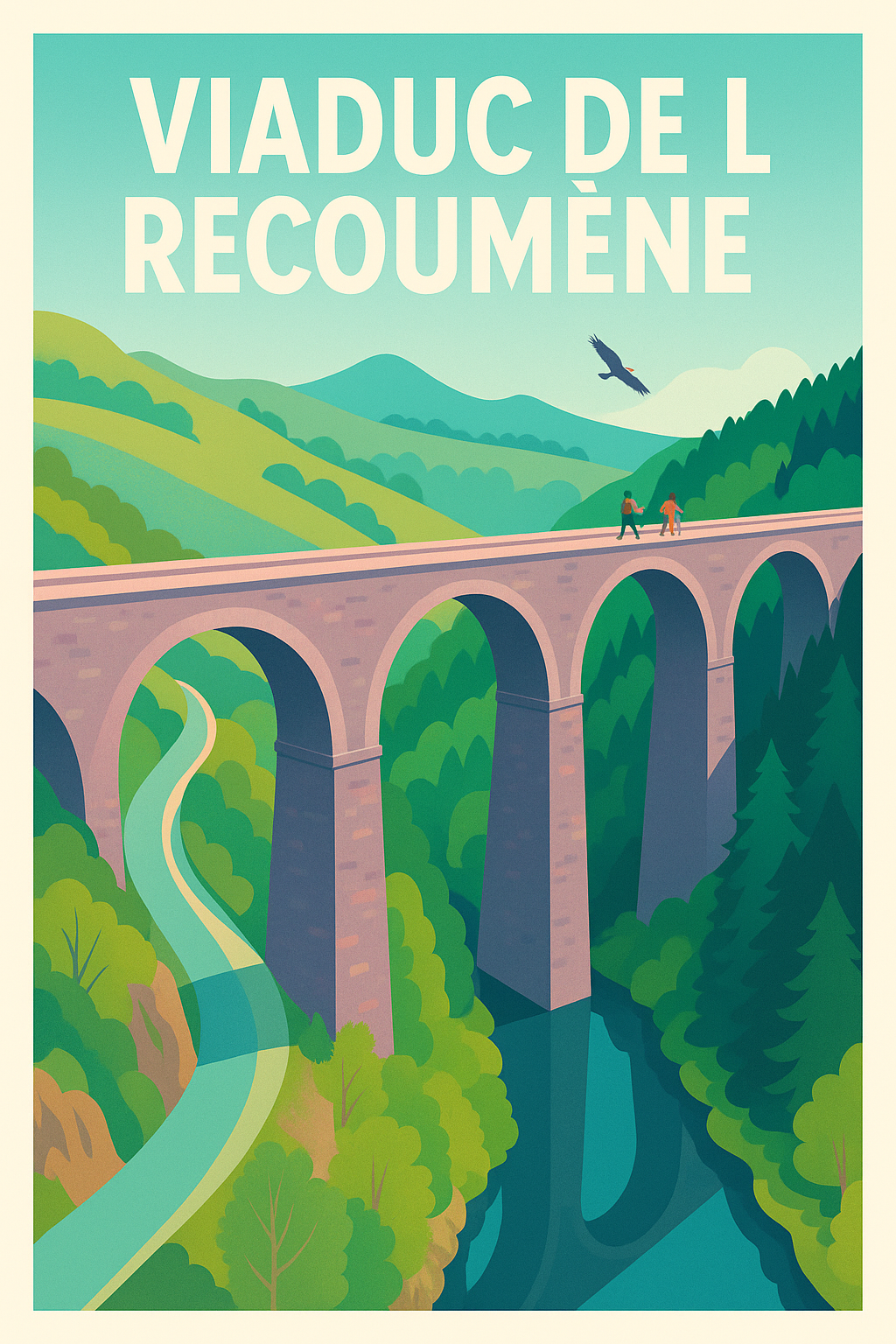 Affiche de Viaduc de la Recoumène - L'élégance architecturale au cœur de la nature