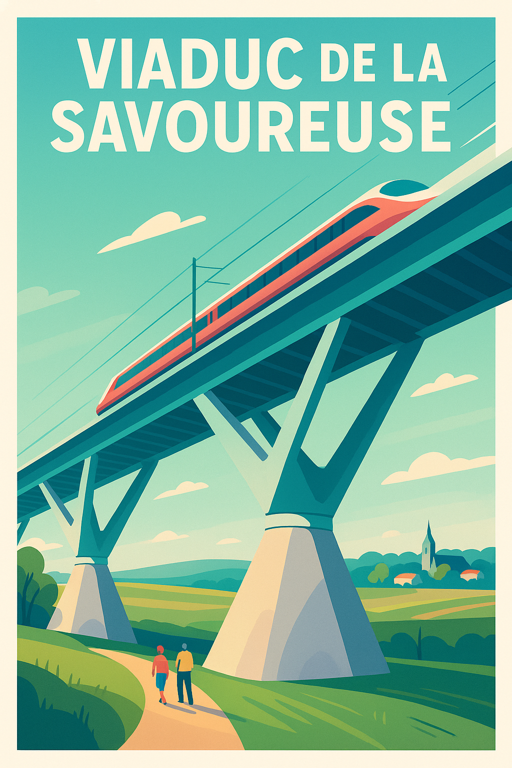 Affiche de Viaduc de la Savoureuse - L'élégance ferroviaire entre ciel et terre