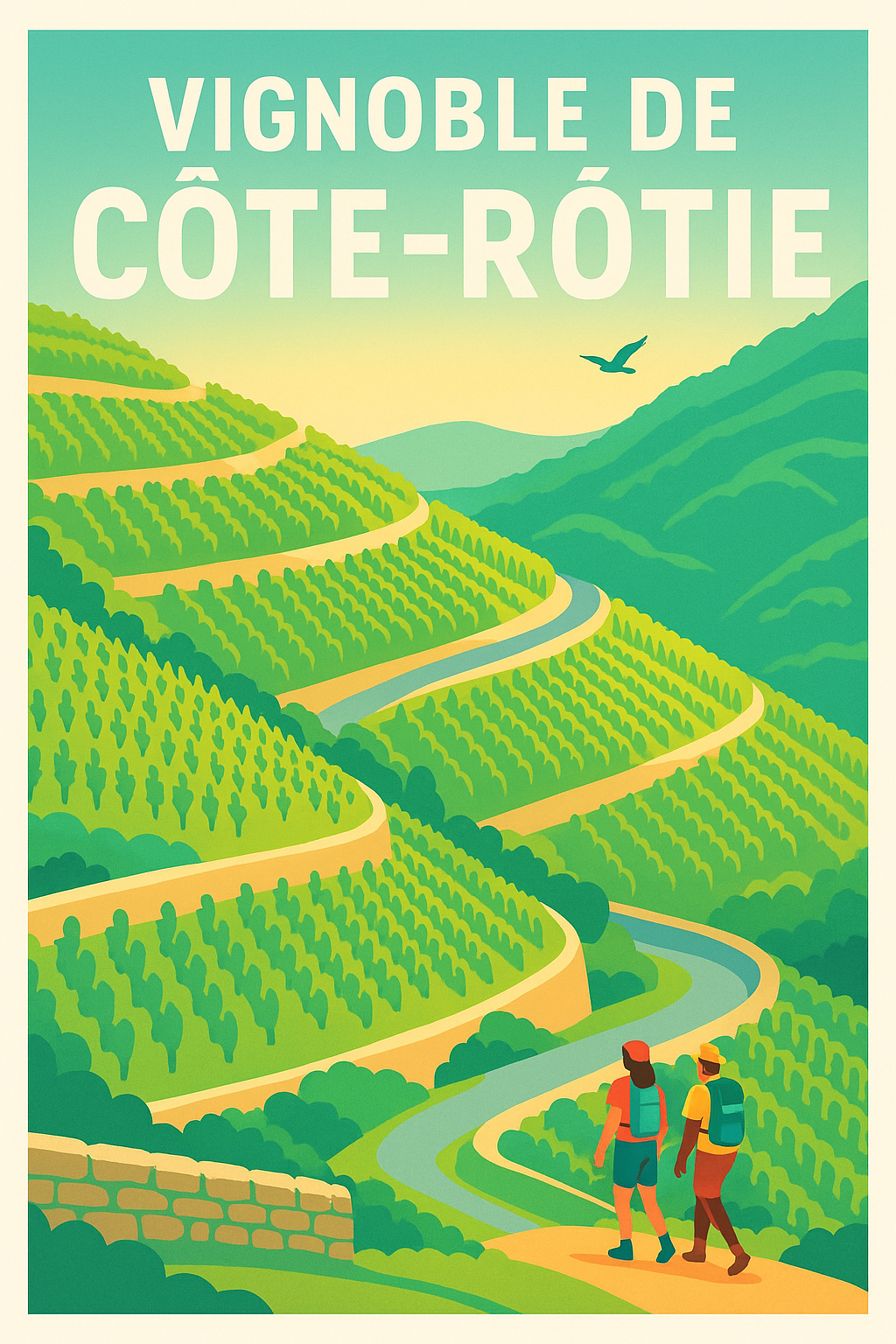 Affiche de Vignoble de Côte-Rôtie - L'élégance des coteaux rhodaniens
