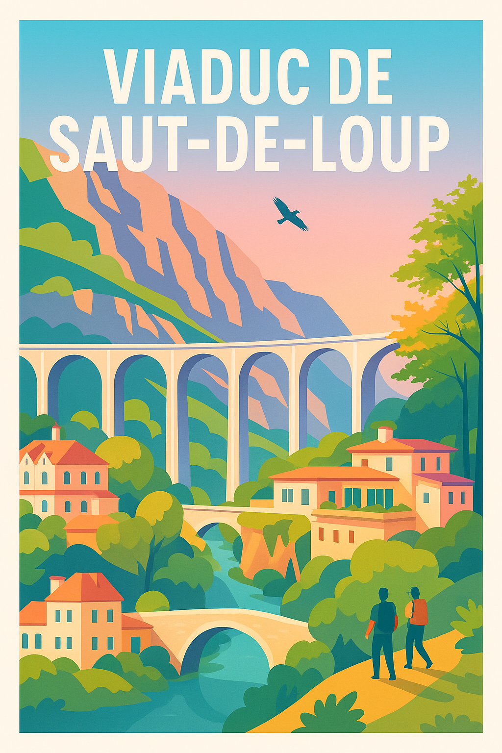 Affiche de Viaduc de Saut-de-Loup - Une évasion majestueuse au cœur des montagnes
