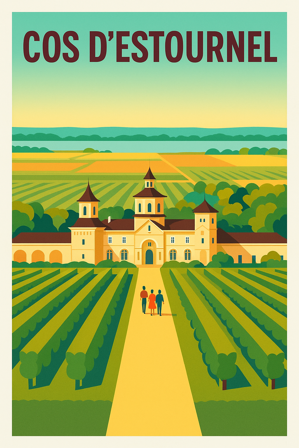 Affiche de Cos d'Estournel - L'élégance d'un domaine viticole de légende