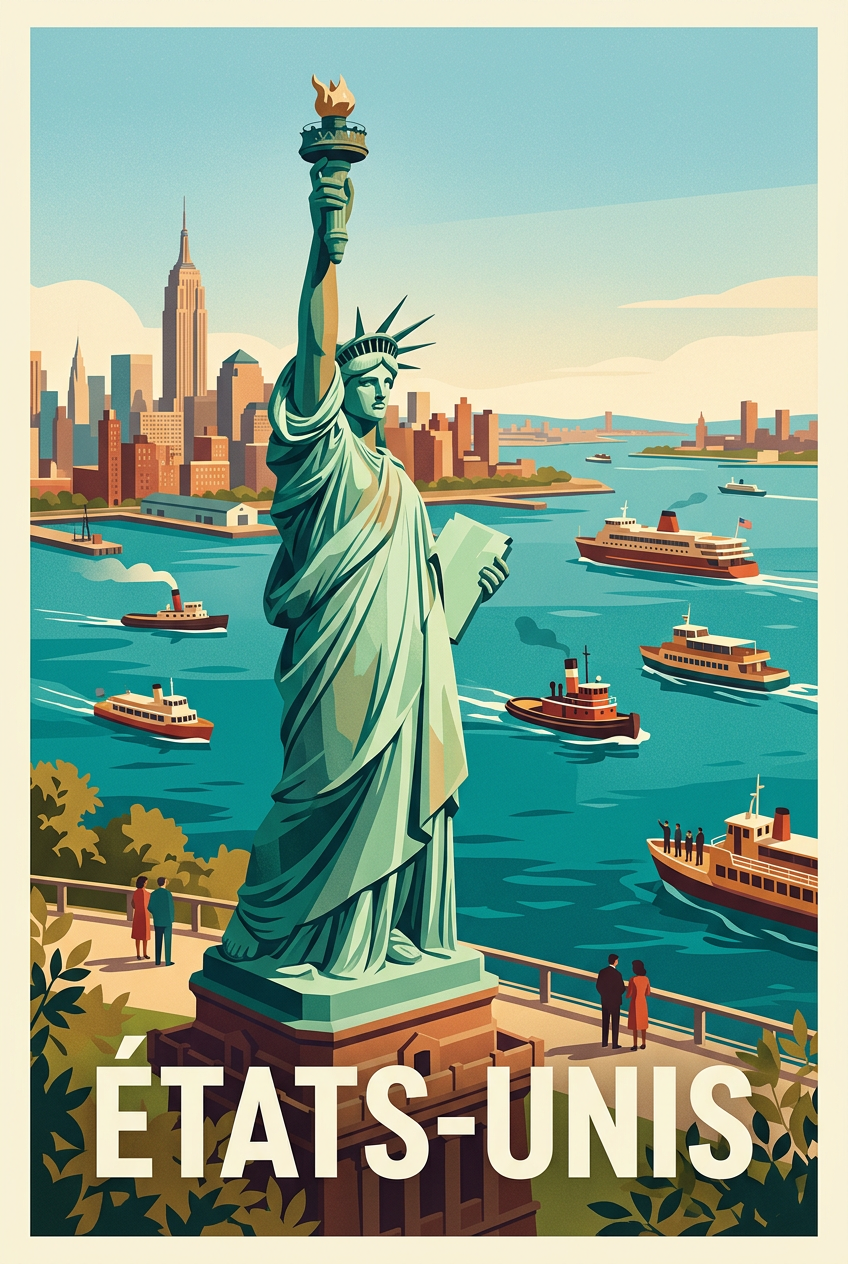 Affiche des États-Unis, poster Statue de la Liberté