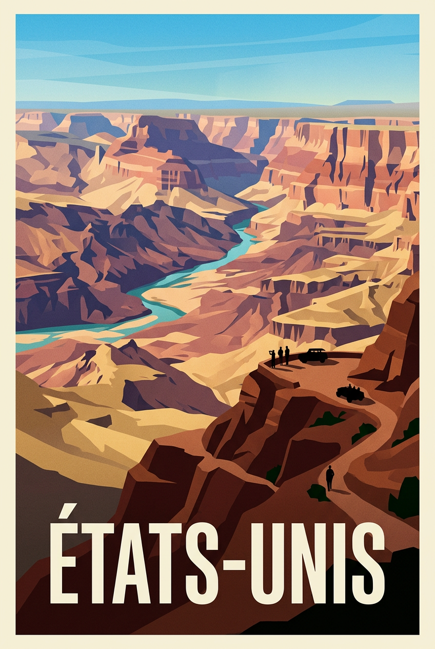 Affiche des États-Unis, Grand Canyon et Colorado | Afich