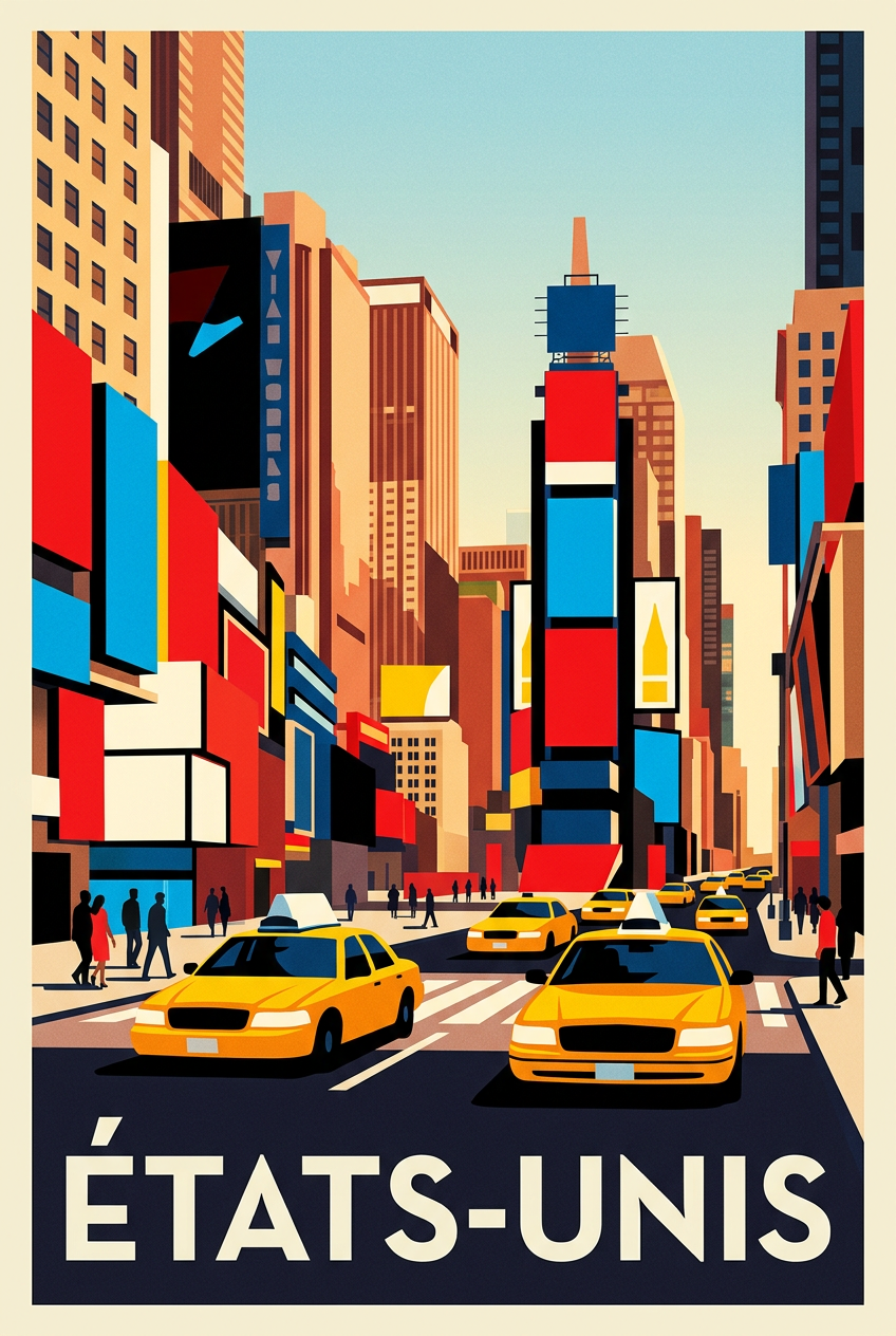 Affiche États-Unis, taxis de New York | Afich