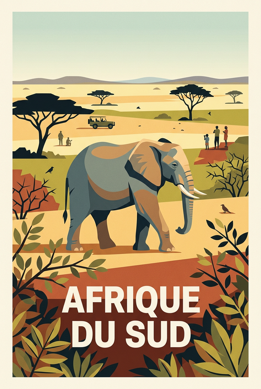 Affiche d'Afrique du Sud, poster savane | Afich