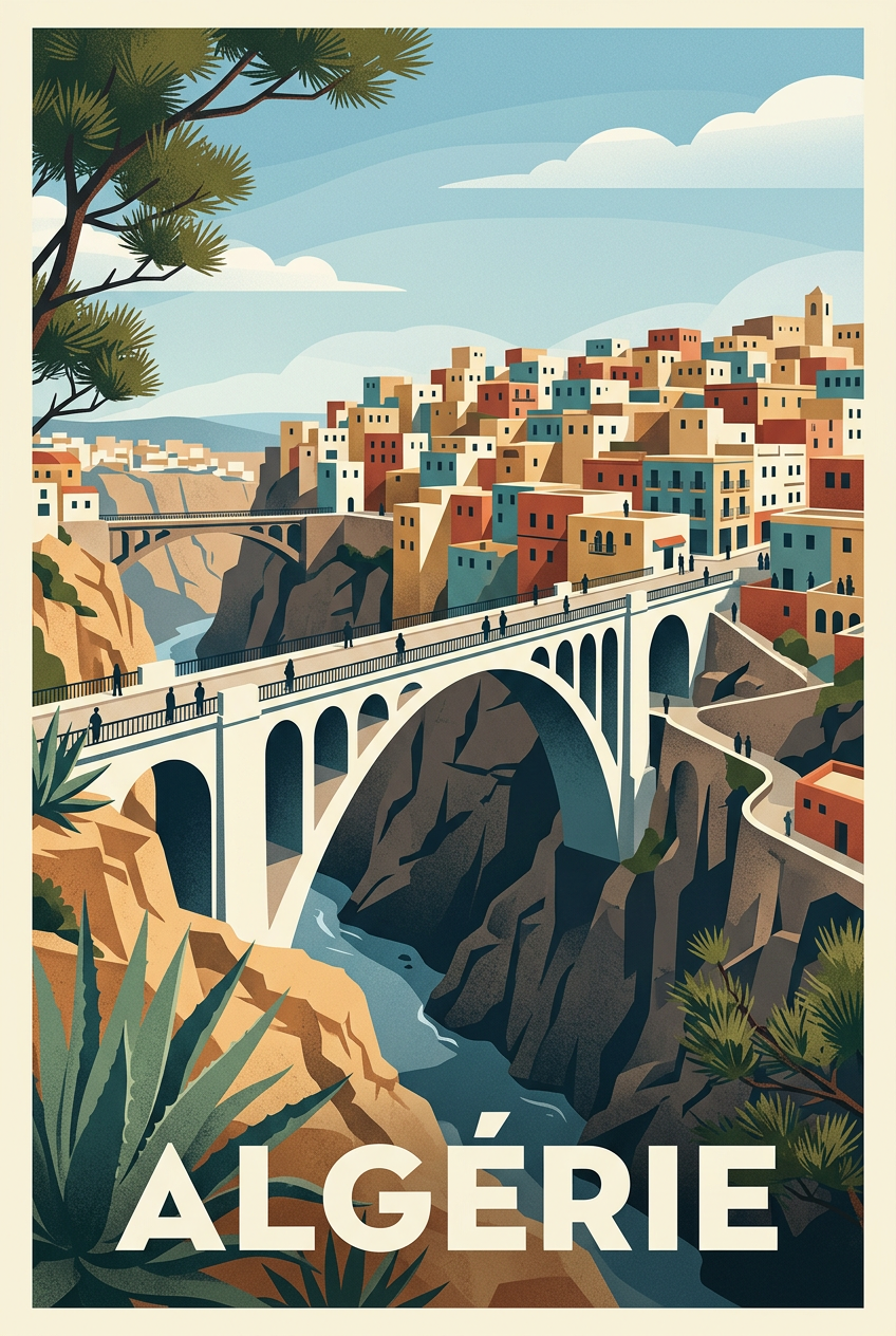 Affiche d'Algérie, ponts de Constantine | Afich