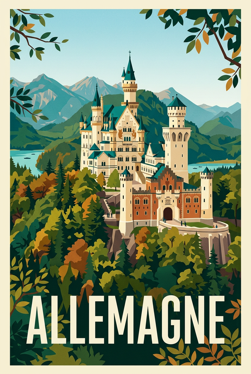 Affiche d'Allemagne, Neuschwanstein poster | Afich