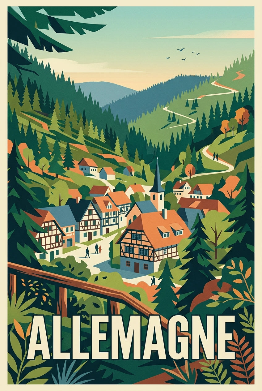 Affiche d'Allemagne, village de Forêt-Noire | Afich