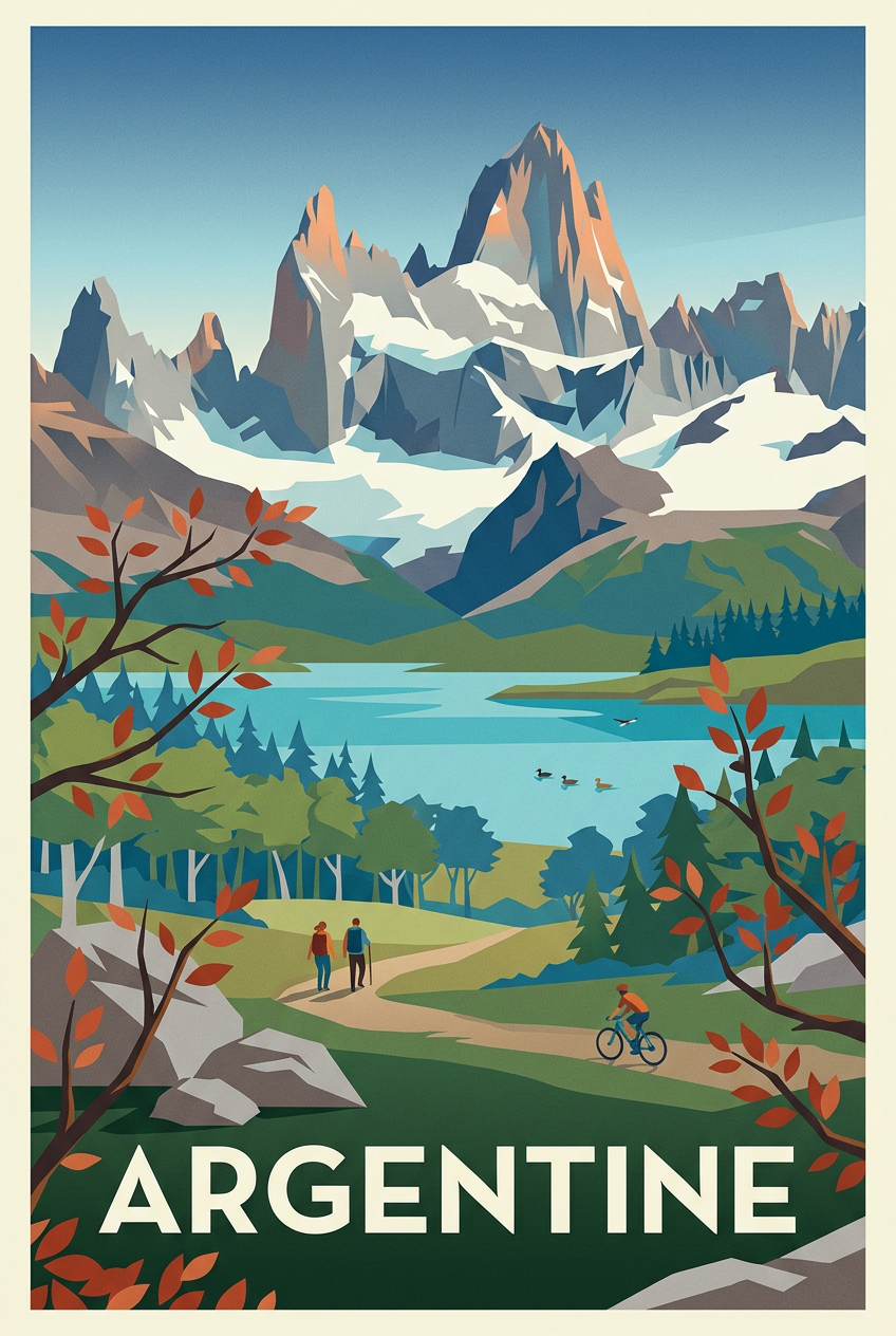 Affiche d'Argentine, mont Fitz Roy | Afich