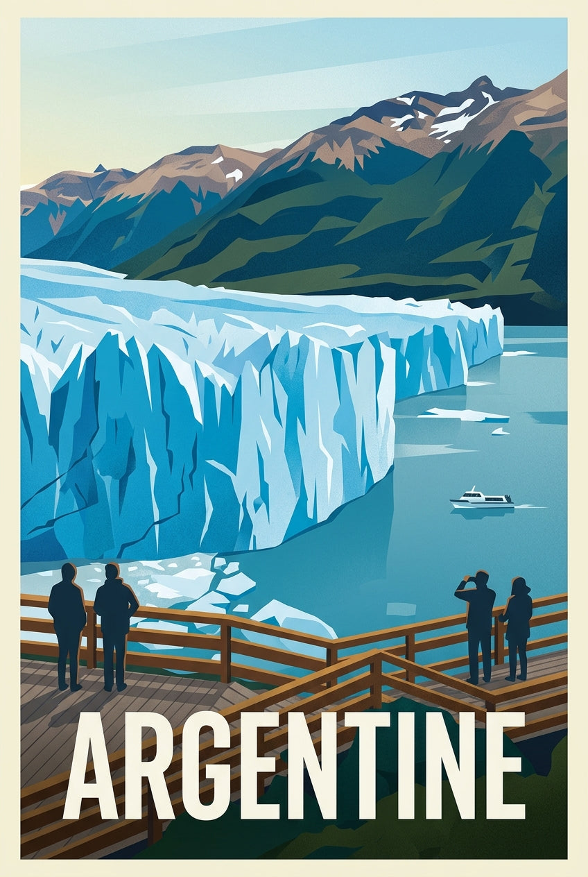 Affiche d'Argentine, poster glacier de Patagonie