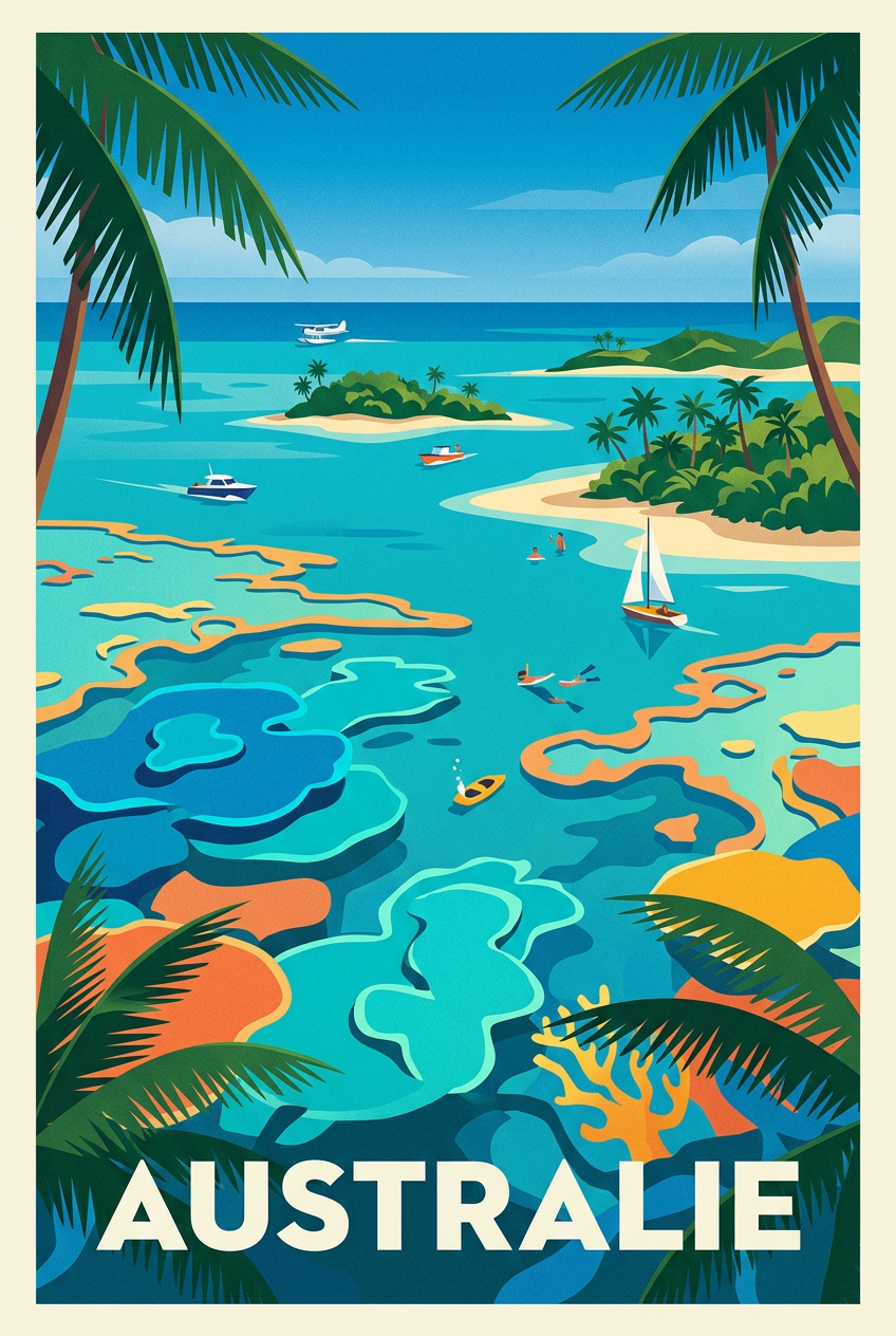 Affiche d'Australie, Grande Barrière de Corail | Afich