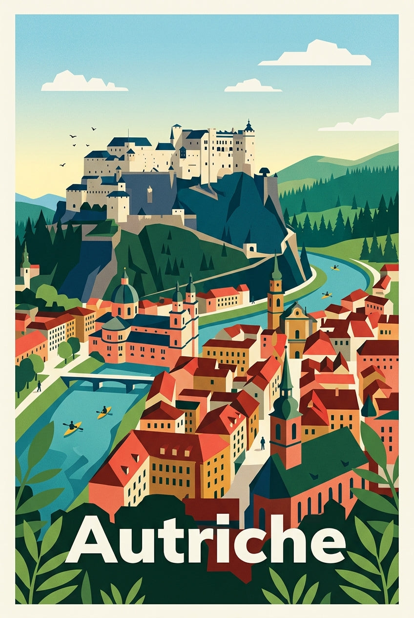Poster d'Autriche, vue sur Salzbourg | Afich