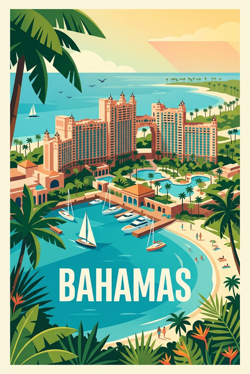 Affiche des Bahamas, décor Atlantis | Afich