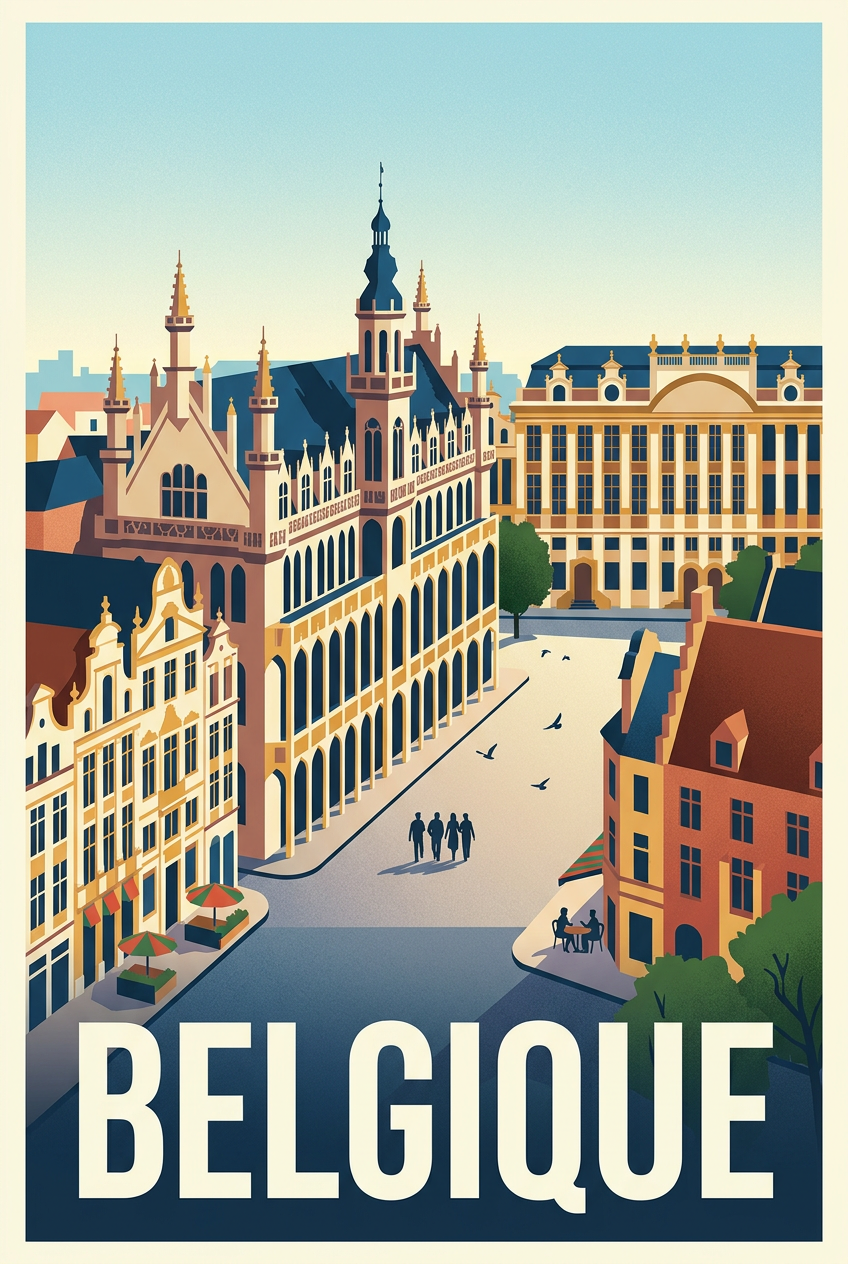 Affiche de Belgique, la Grand-Place de Bruxelles
