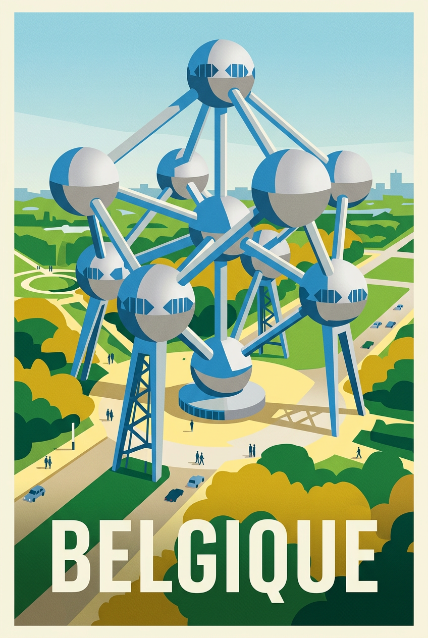 Poster de Belgique, l'Atomium de Bruxelles