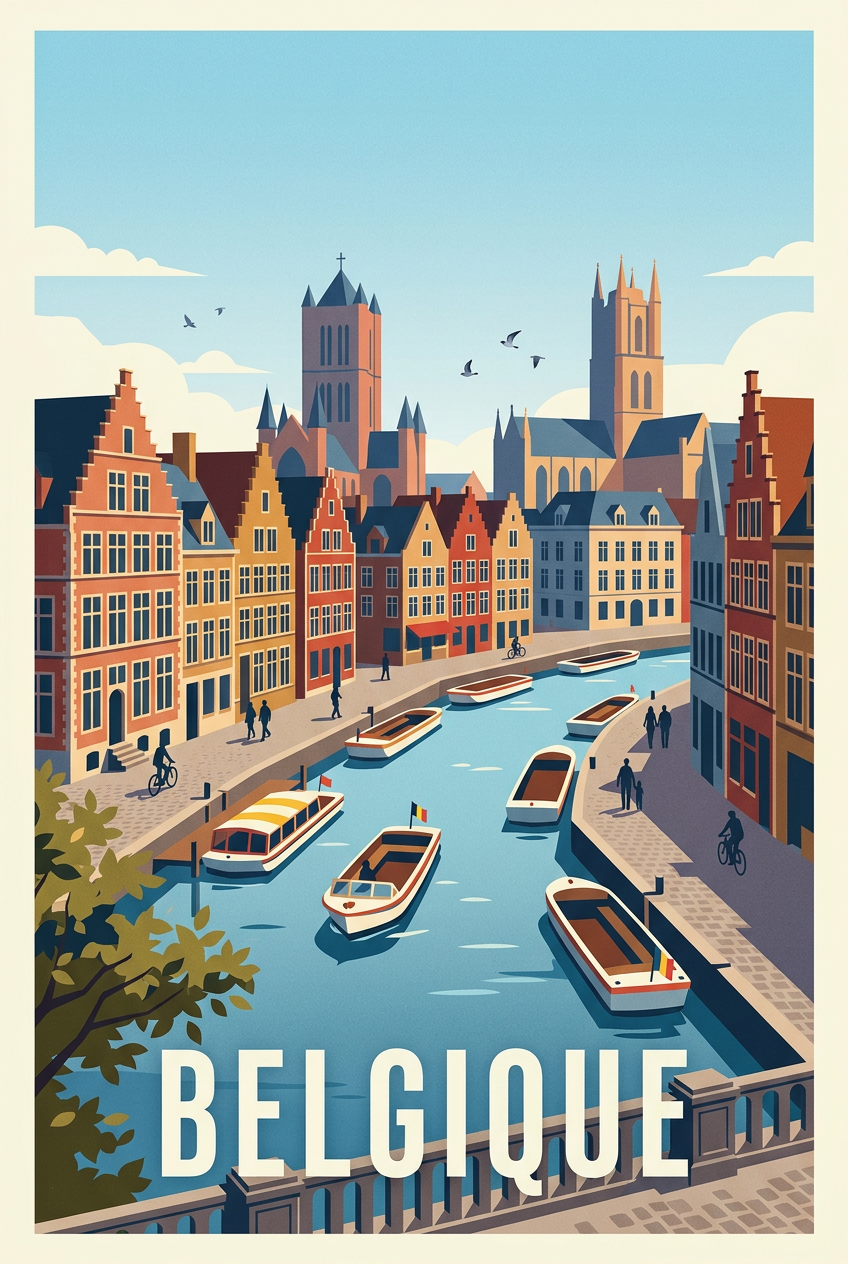 Affiche de Belgique, poster ville de Gand | Afich