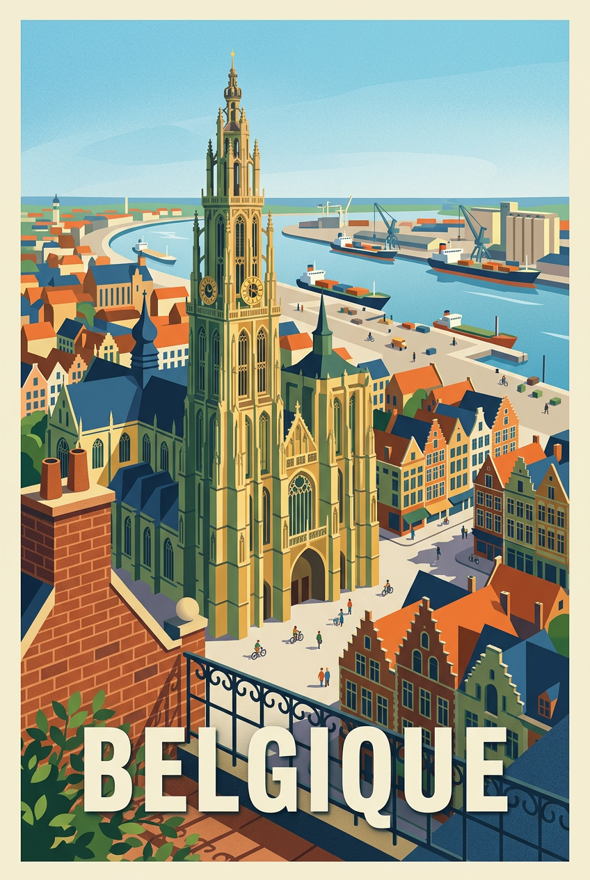 Affiche de Belgique, poster port d'Anvers | Afich