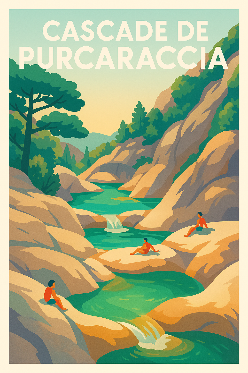 Affiche de Cascade de Purcaraccia - L'éclat turquoise de la Corse sauvage