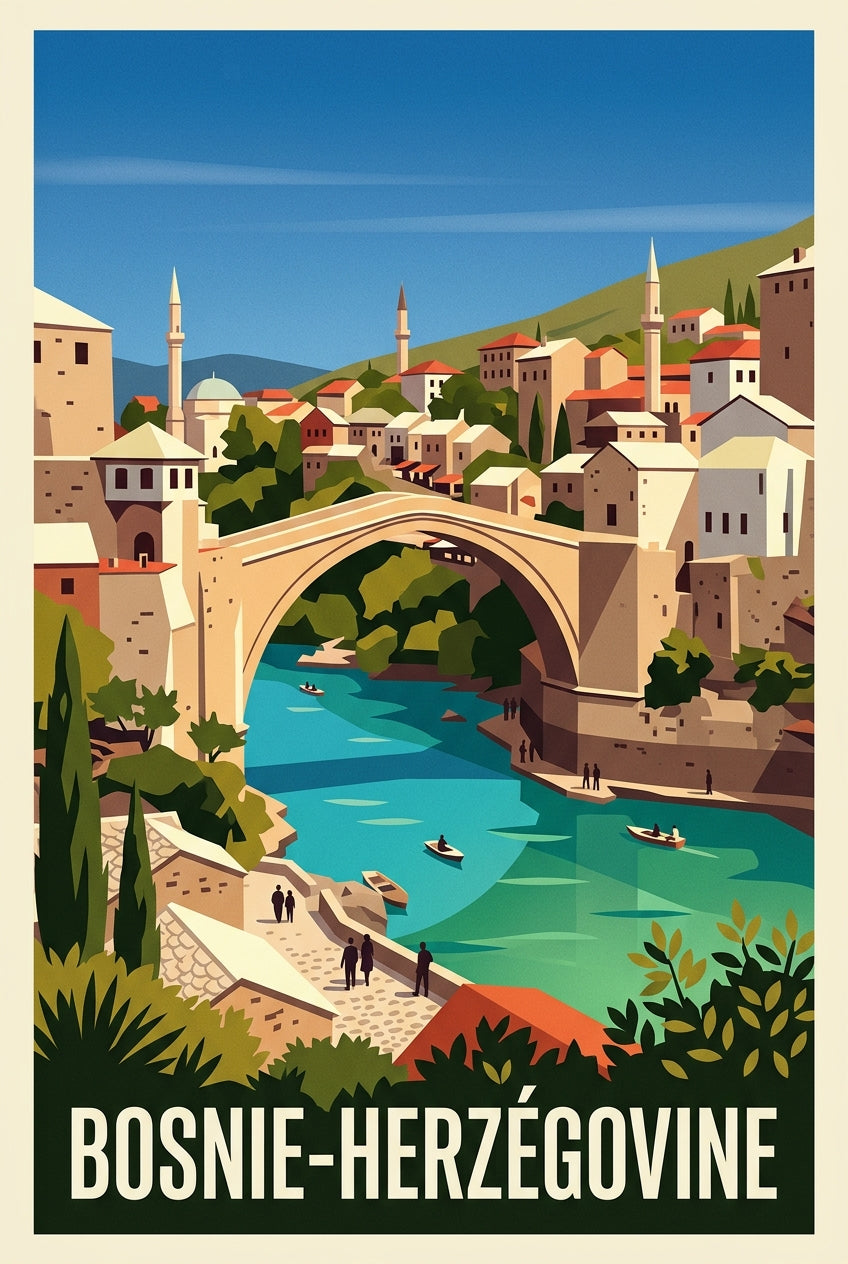 Affiche de Bosnie-Herzégovine, pont de Mostar | Afich
