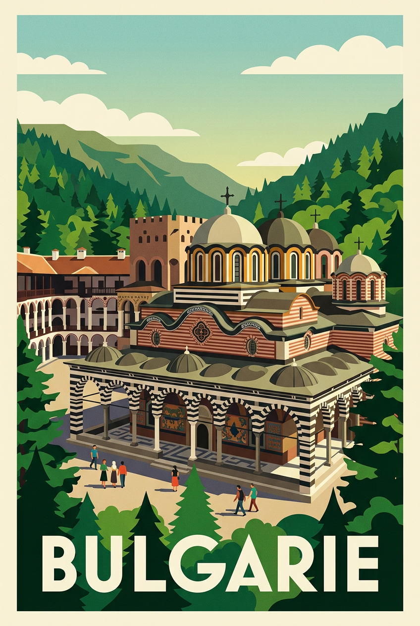 Affiche de Bulgarie, Monastère de Rila | Afich