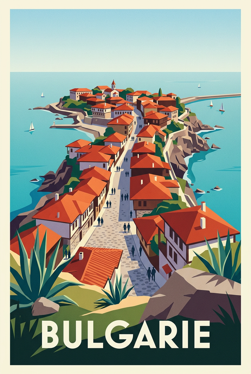 Poster de Bulgarie, ville de Nesebar | Afich