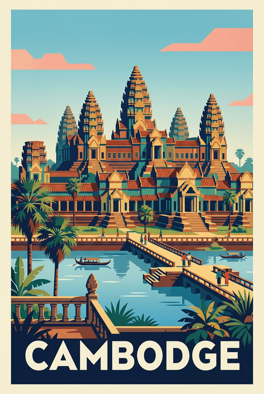 Affiche du Cambodge, poster Angkor Vat | Afich
