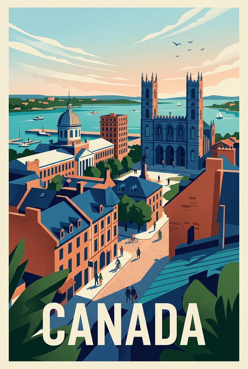 Affiche du Canada, Montréal et Basilique | Afich
