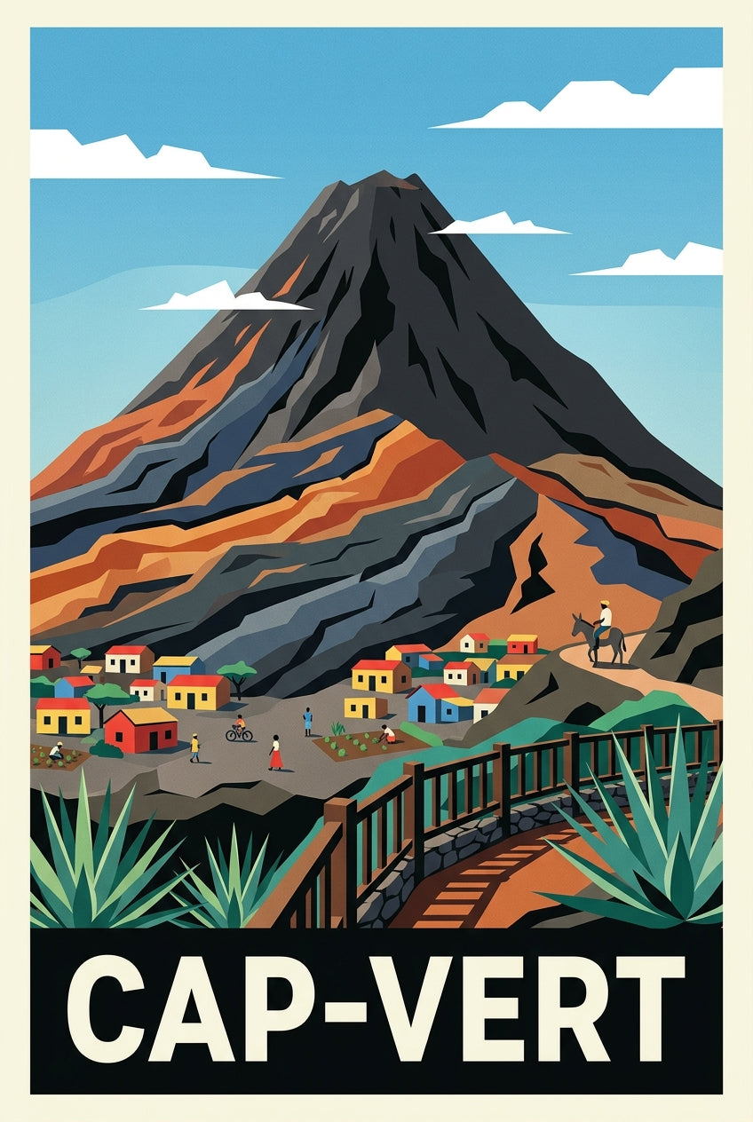 Affiche du Cap-Vert, poster volcan Pico do Fogo | Afich