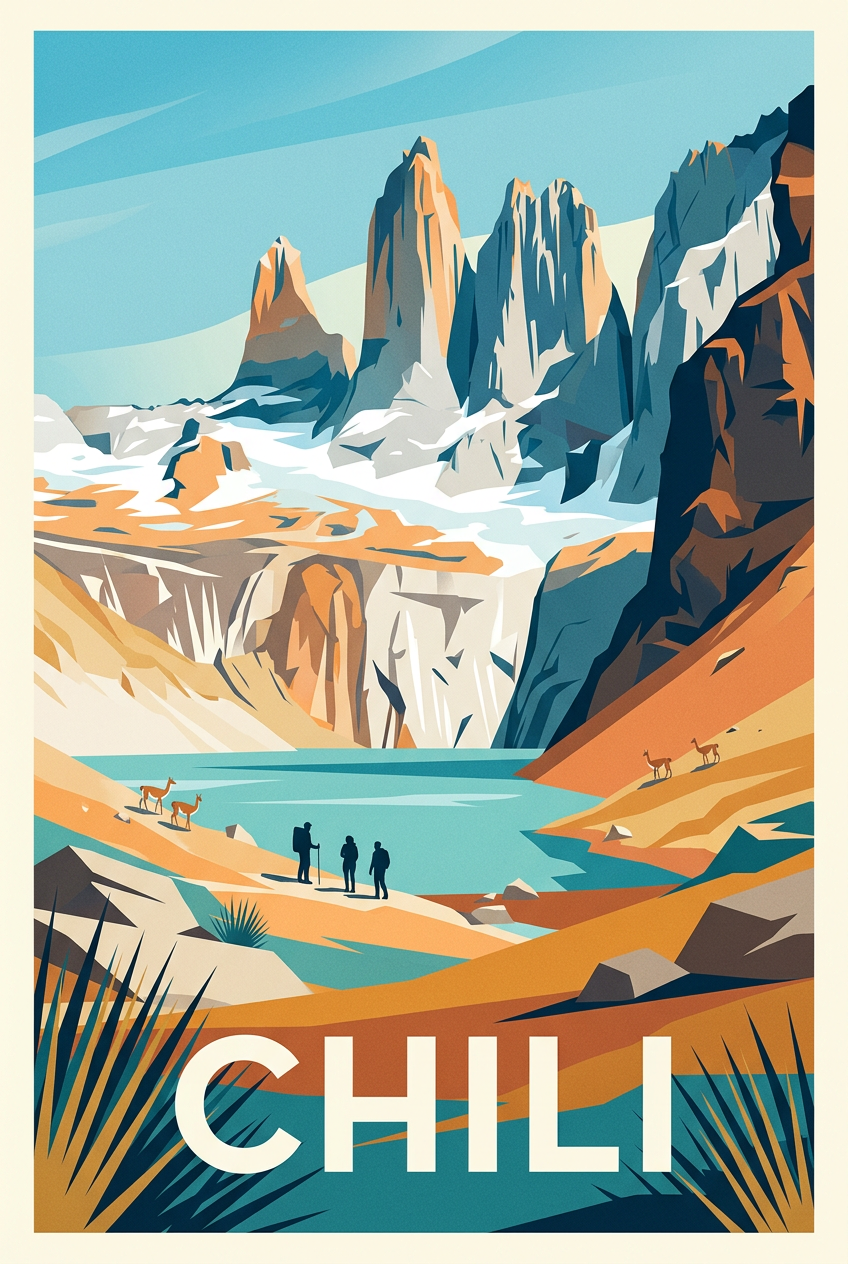 Affiche du Chili, poster Torres del Paine | Afich