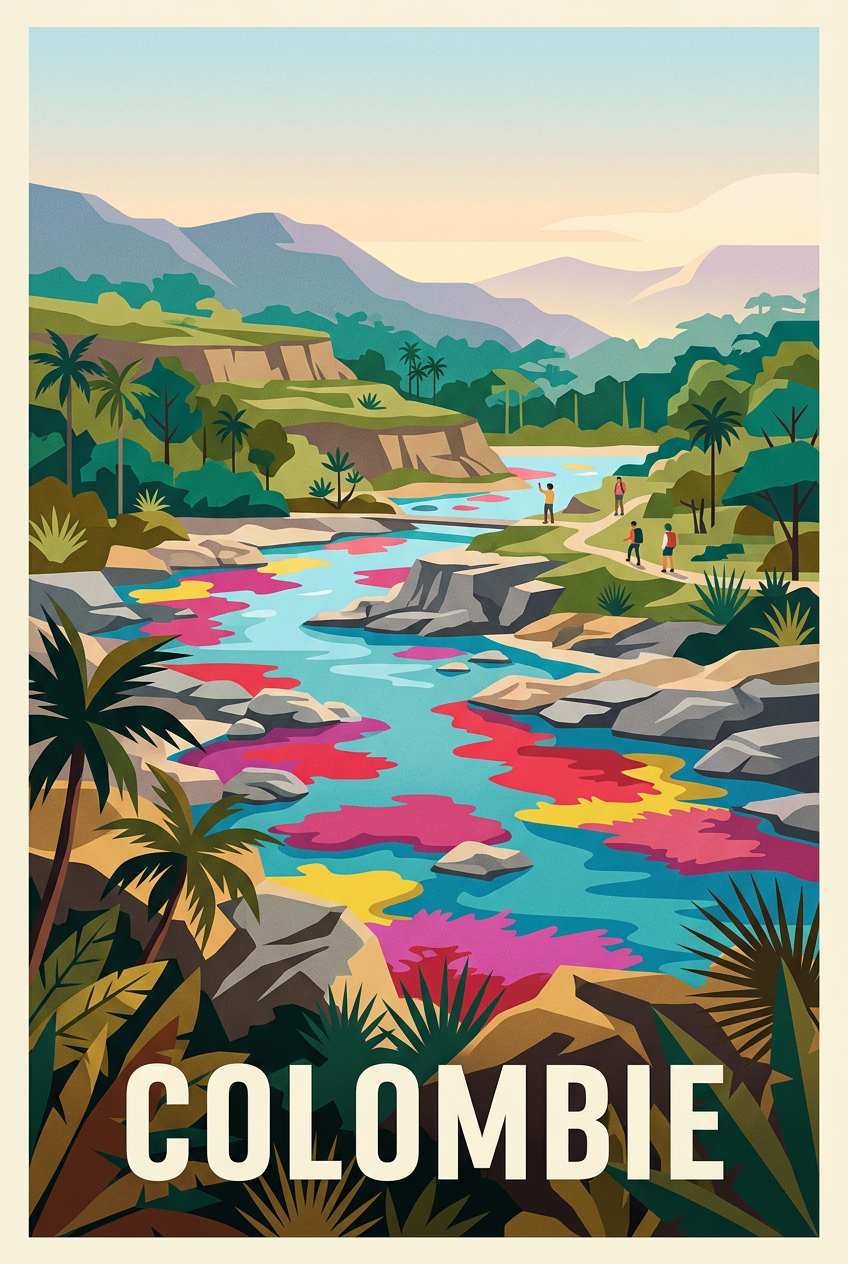 Affiche de Colombie, Caño Cristales déco | Afich