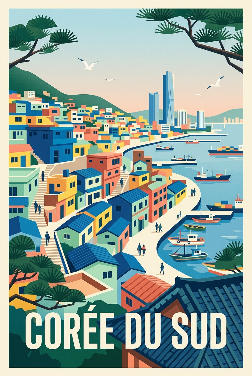 Affiche de Corée du Sud, village de Gamcheon | Afich