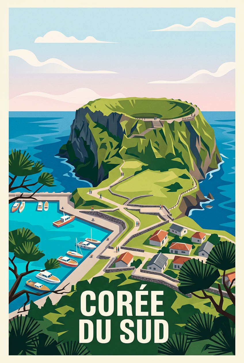 Affiche de Corée du Sud, poster Seongsan Ilchulbong