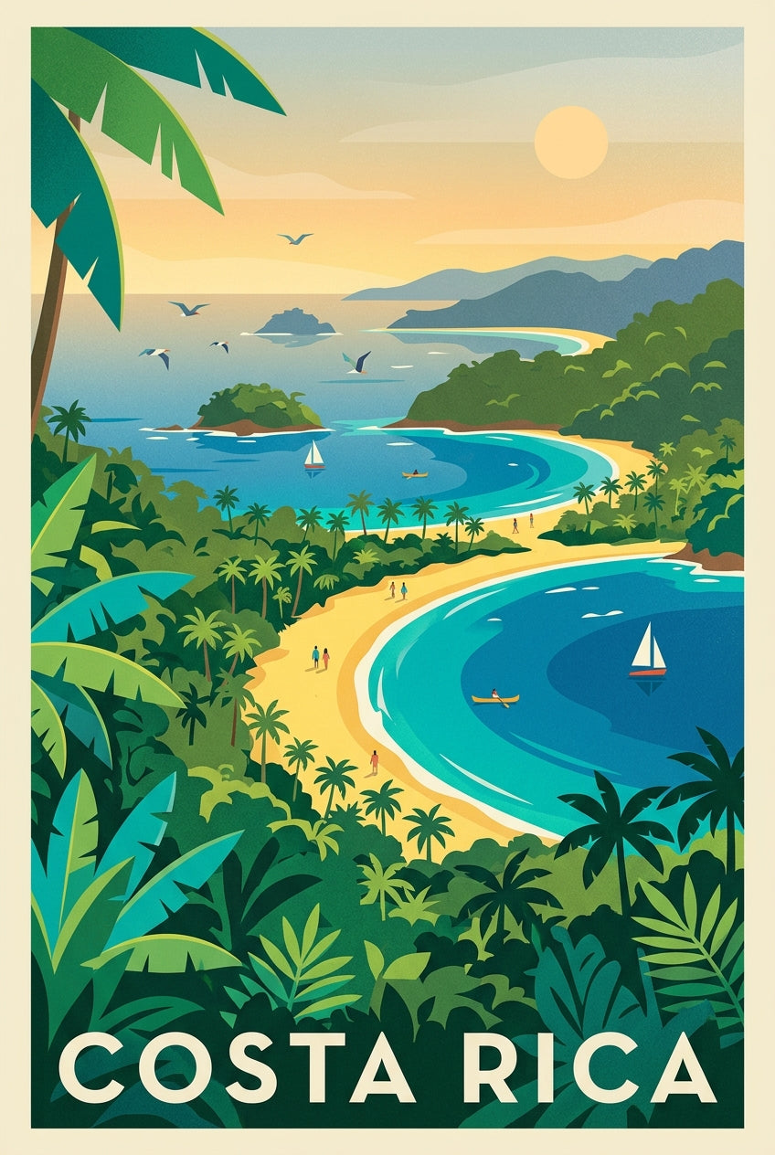 Affiche du Costa Rica, poster paysage exotique | Afich