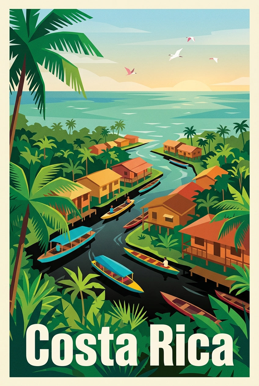 Affiche Costa Rica, poster jungle et océan | Afich