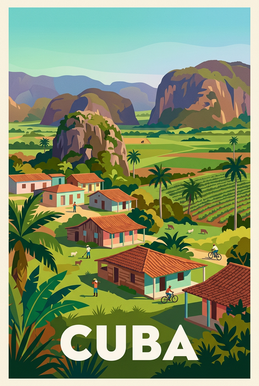 Affiche de Cuba, vallée de Viñales | Afich