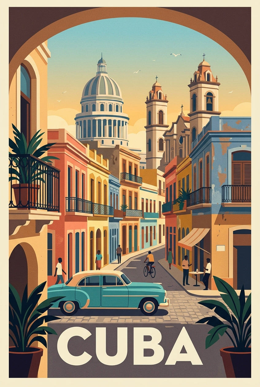 Affiche Cuba, poster architecture La Havane | Afich