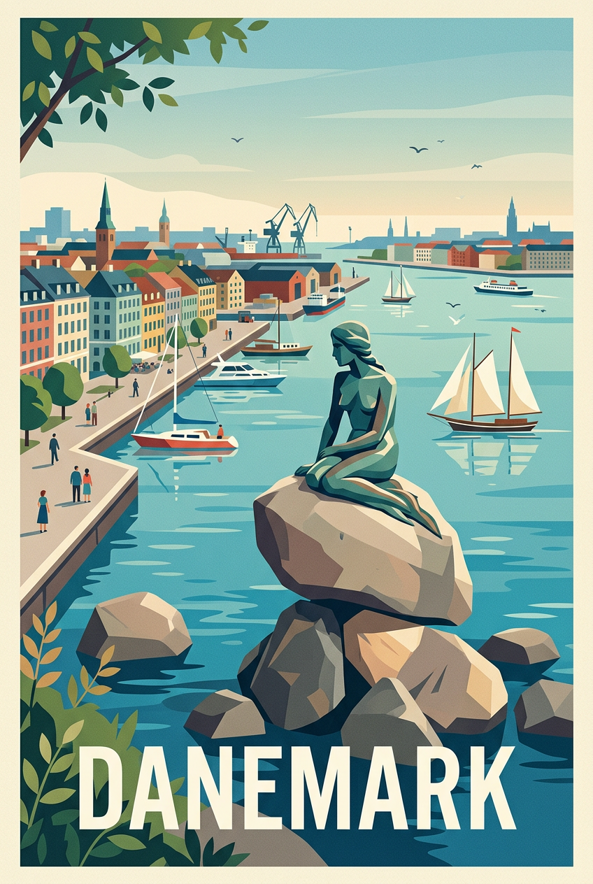 Affiche du Danemark, la Petite Sirène | Afich