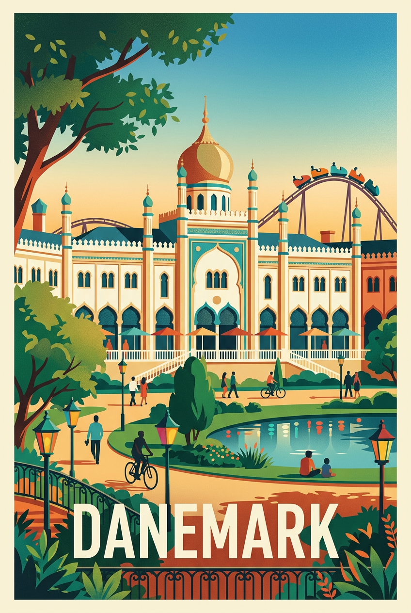 Affiche du Danemark, Jardins de Tivoli | Afich