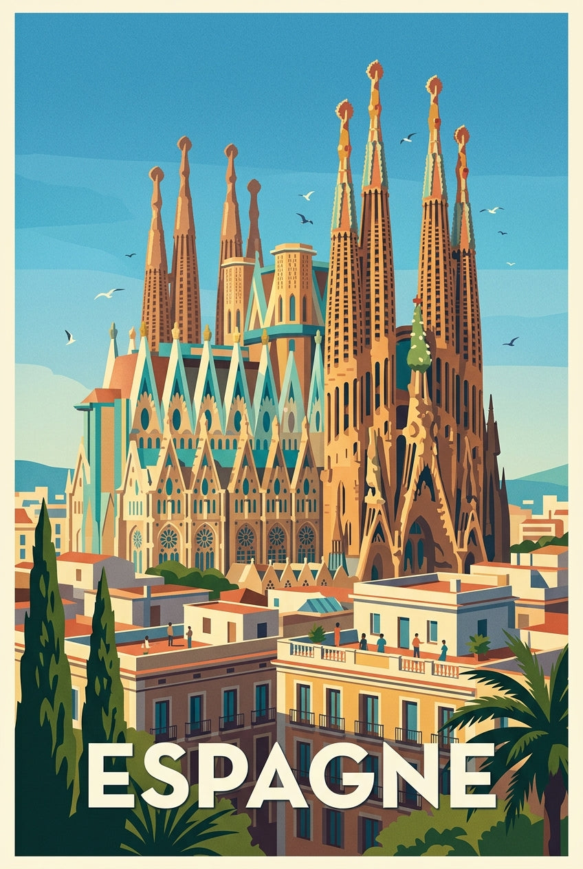 Affiche d'Espagne, Sagrada Família Barcelone | Afich