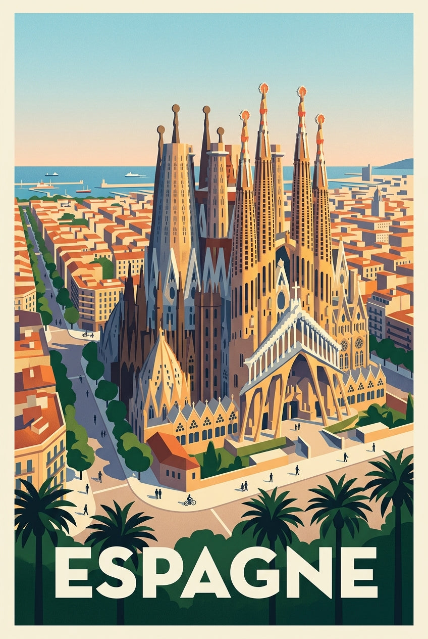 Poster d'Espagne, monument de Barcelone | Afich
