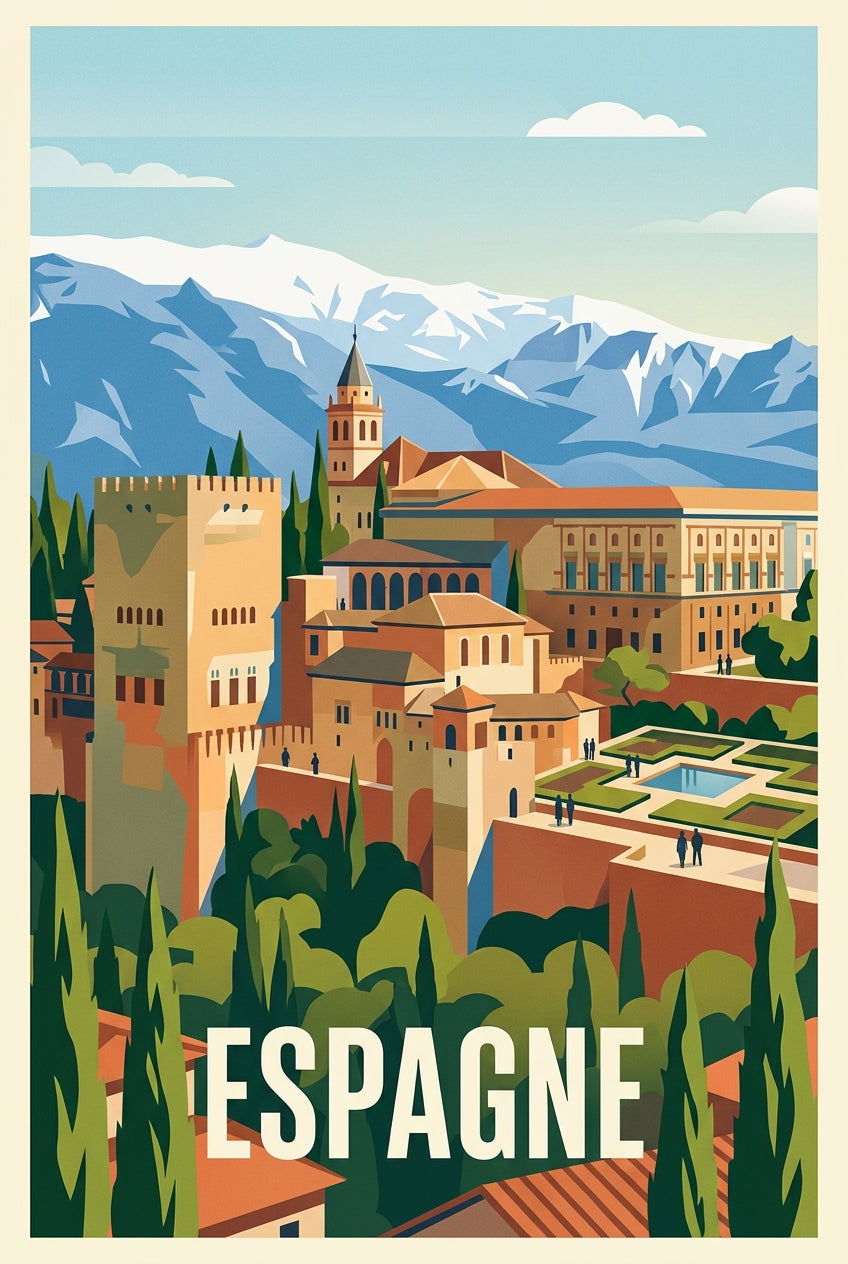 Affiche d'Espagne, l'Alhambra de Grenade | Afich