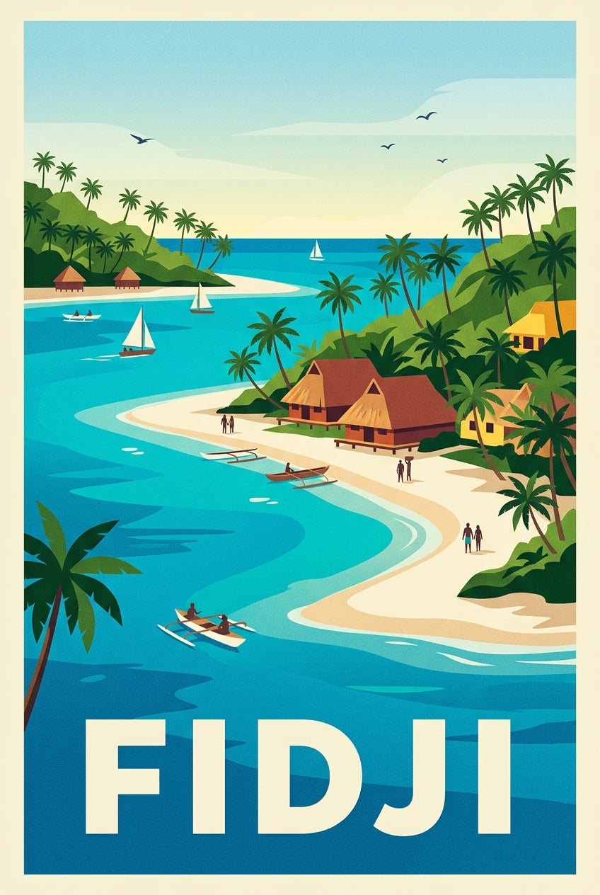 Affiche Fidji, poster décoratif bord de mer | Afich