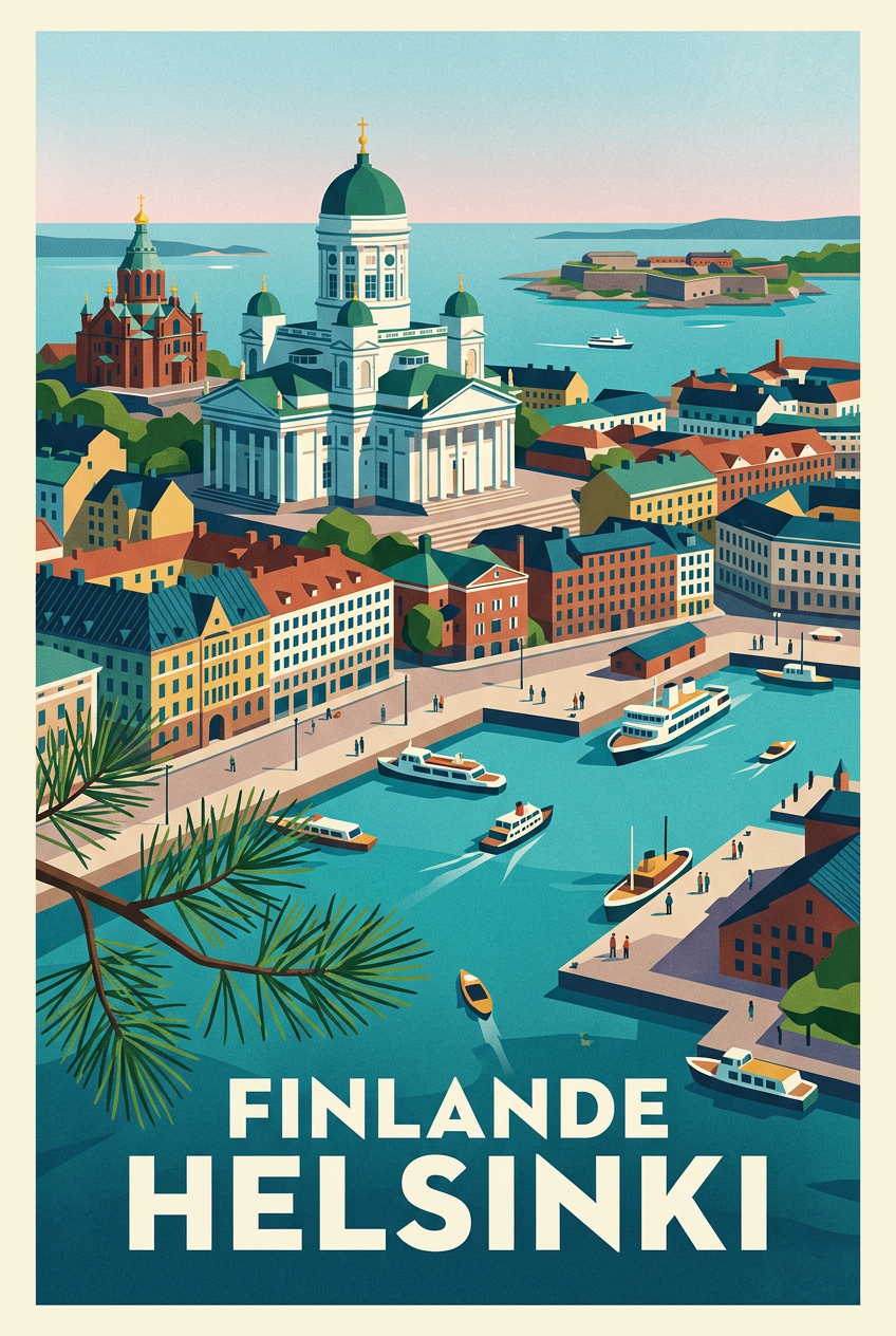 Affiche d'Helsinki, poster Finlande | Afich