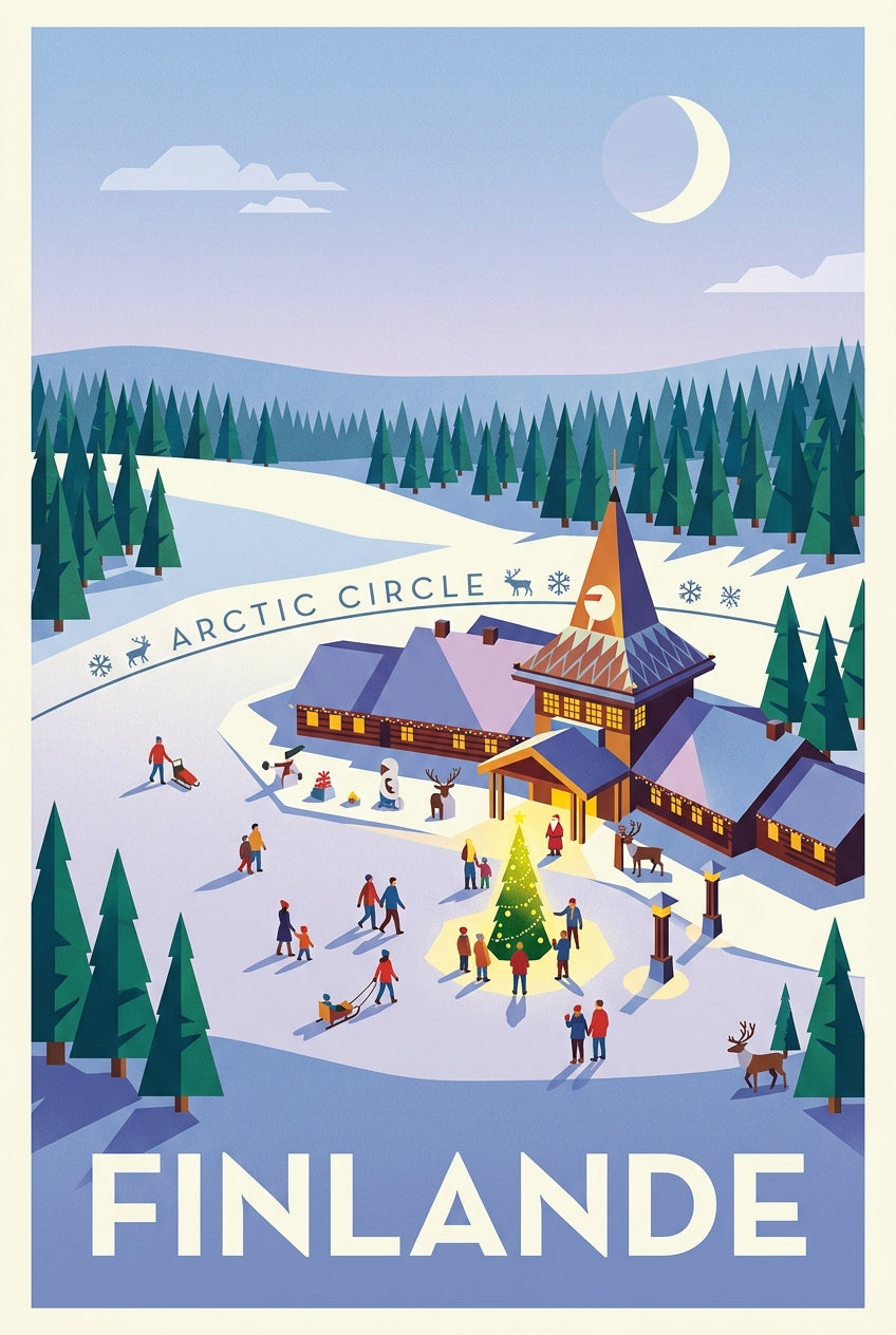 Affiche de Finlande, le village du Père Noël | Afich
