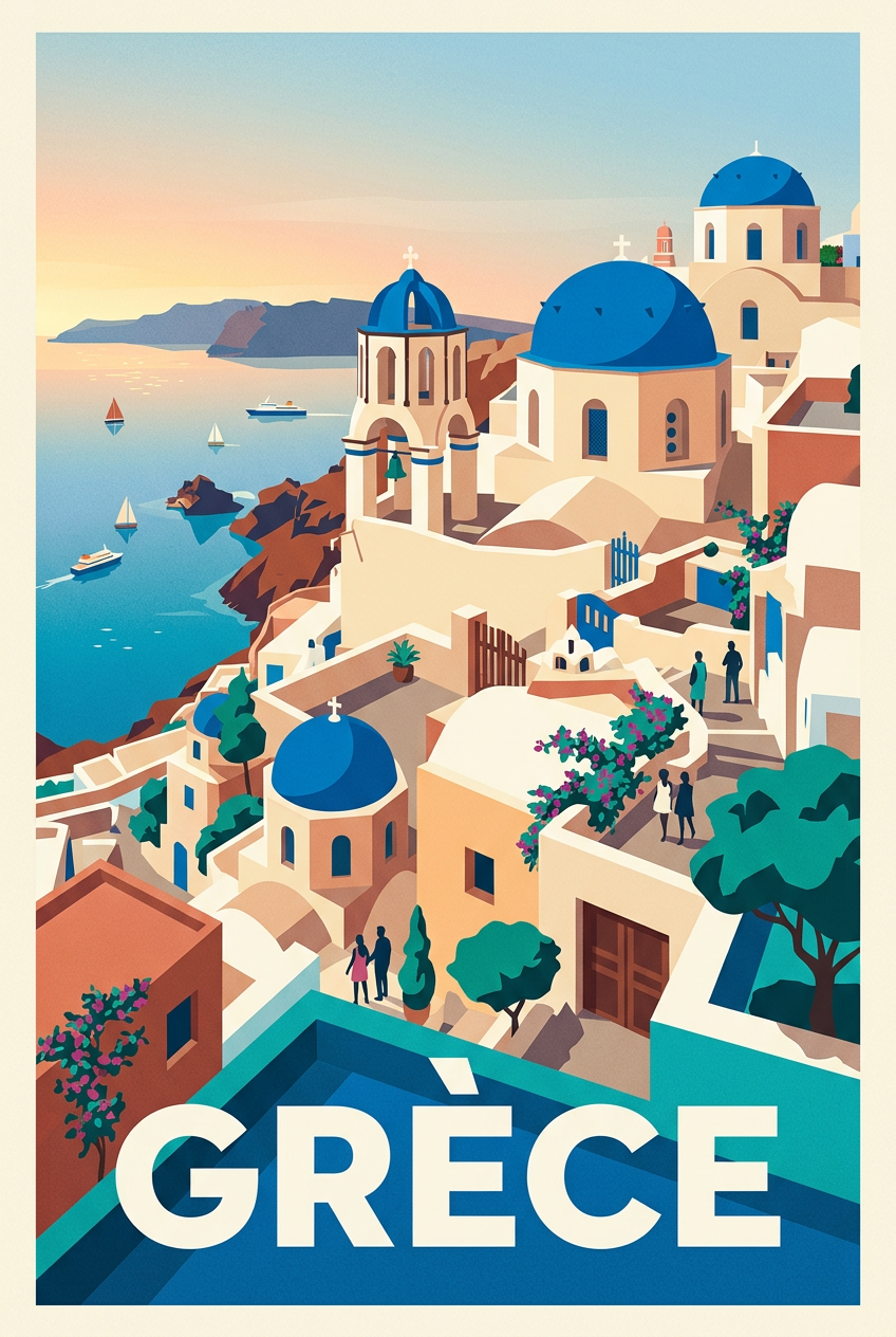 Affiche de Grèce, poster Santorin | Afich