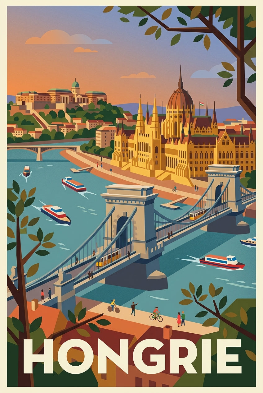 Affiche de Hongrie, poster du Pont des Chaînes | Afich