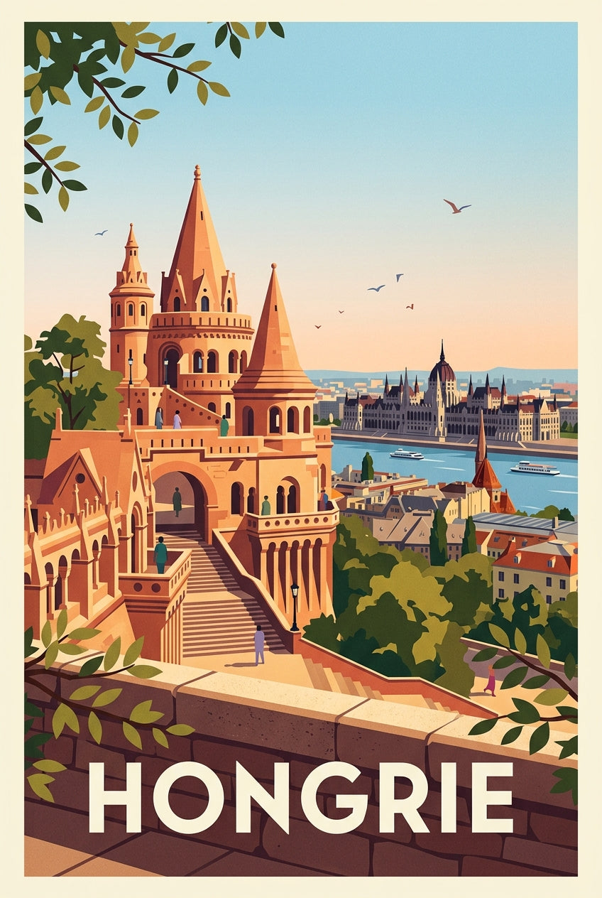 Affiche de Hongrie, Bastion des Pêcheurs et Parlement